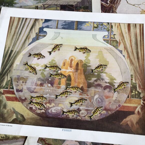 7 Antique Sunday School Attendance Record Print Art Religious Lamar Barton 1920s - Picture 1 of 10